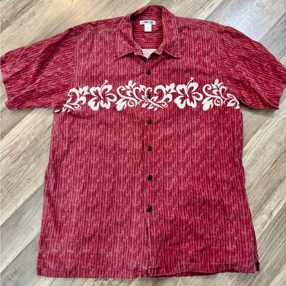 Cherokee Other - Cherokee Maroon Floral Button Down Shirt